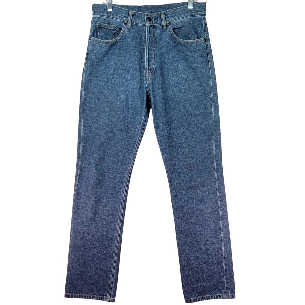 Carhartt WIP Nolan Pant Mens 32x32.5 Blue Straight Leg Denim Jeans Workwear